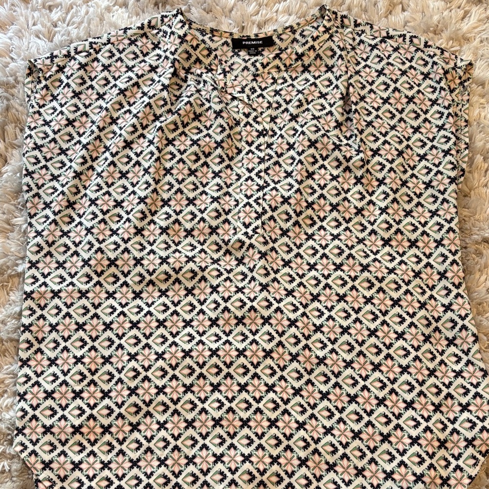 Pre-owned Premise Floral Patterned Sleeveless Blouse